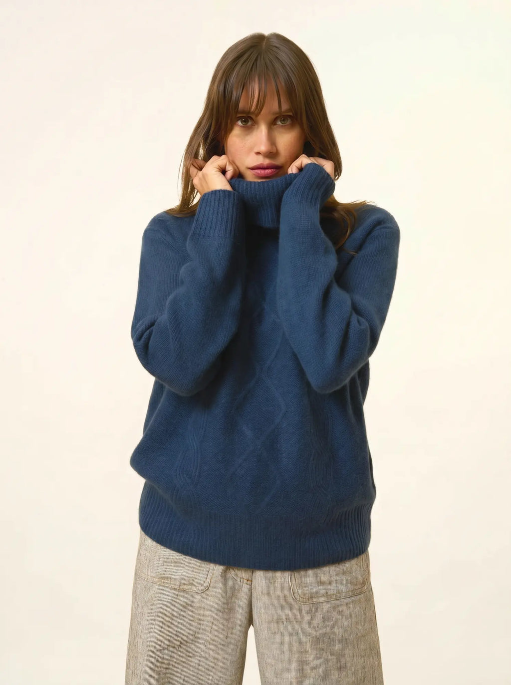 DOLMA pullover rollkragen 6-fädig blau petrol