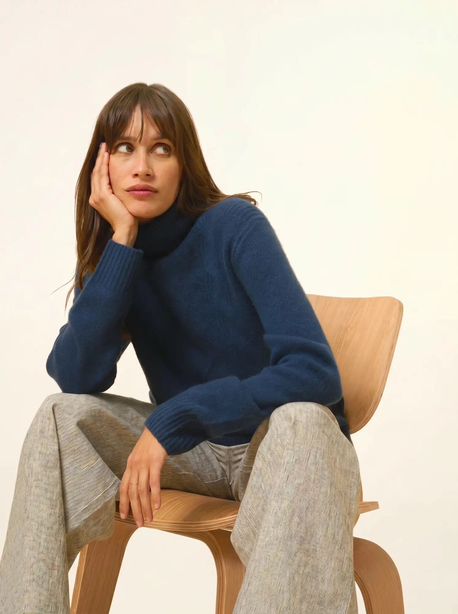 DOLMA pullover rollkragen 6-fädig blau petrol