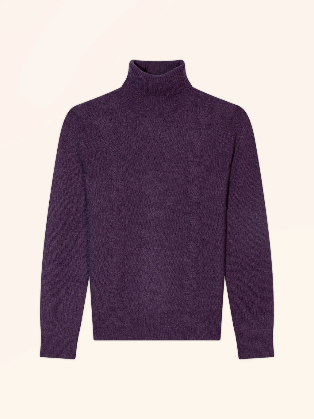 DOLMA Pull Col Roulé 6 Fils Violet Chiné