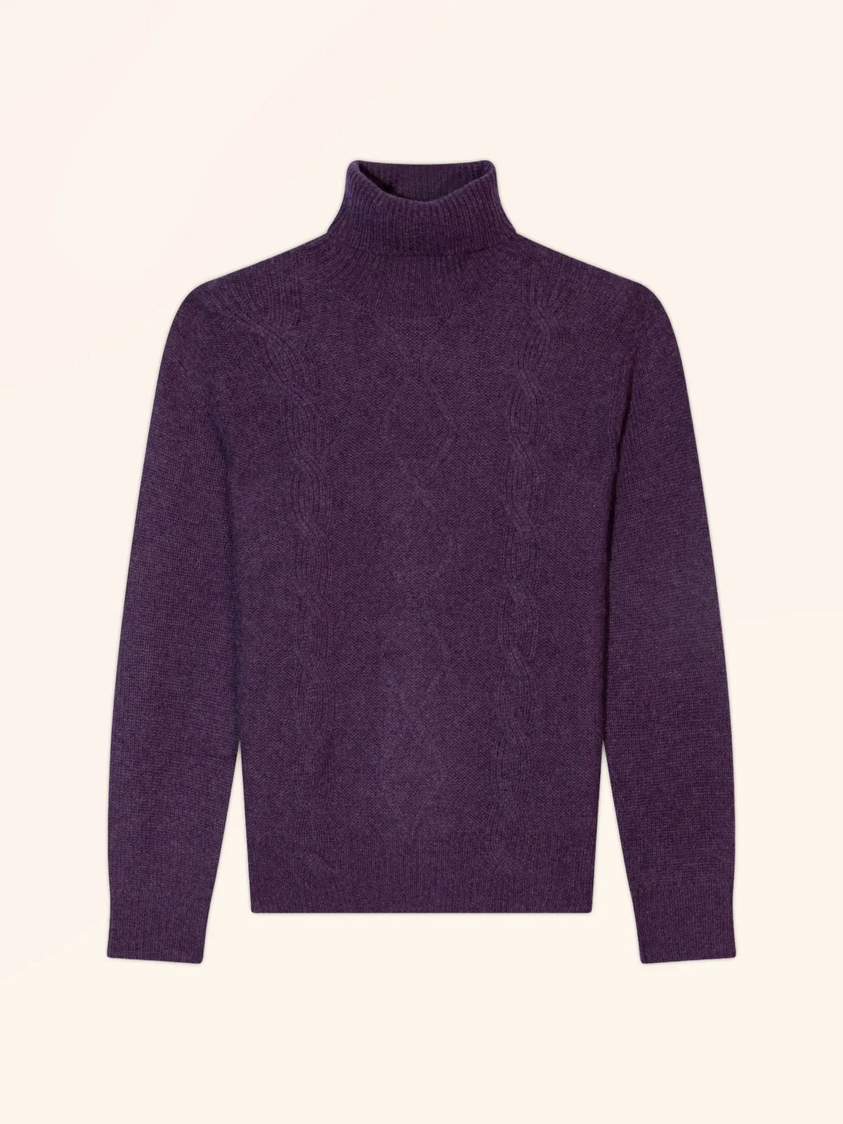 DOLMA Pull Col Roulé 6 Fils Violet Chiné