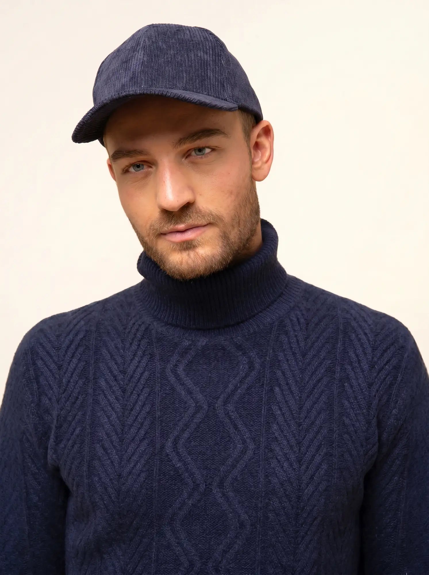 DORJE pullover rollkragen 6-fädig nachtblau meliert