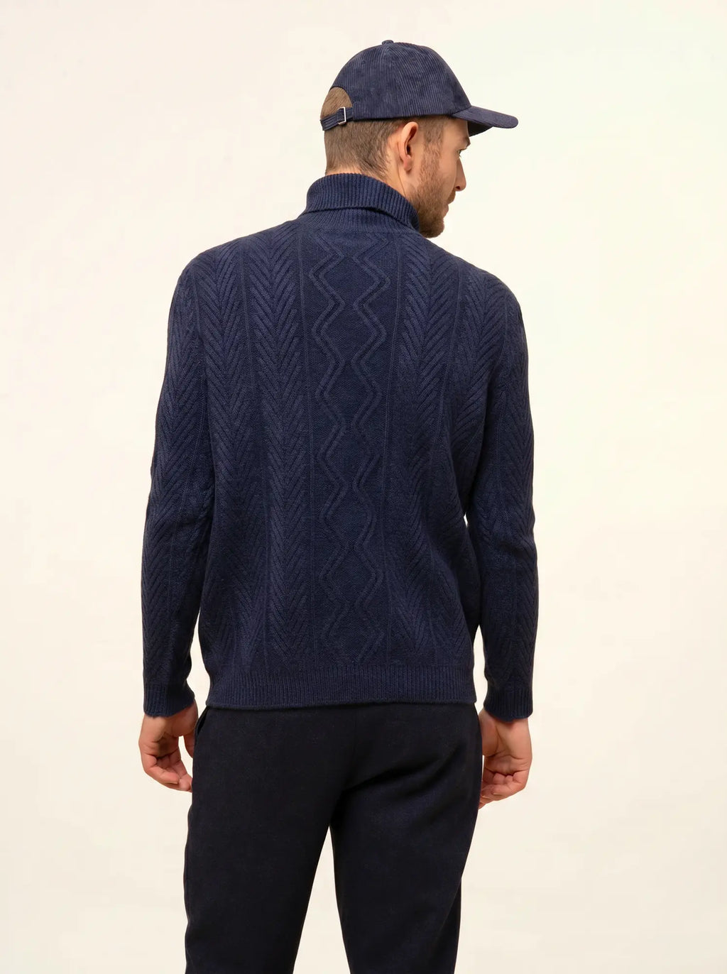 DORJE pullover rollkragen 6-fädig nachtblau meliert