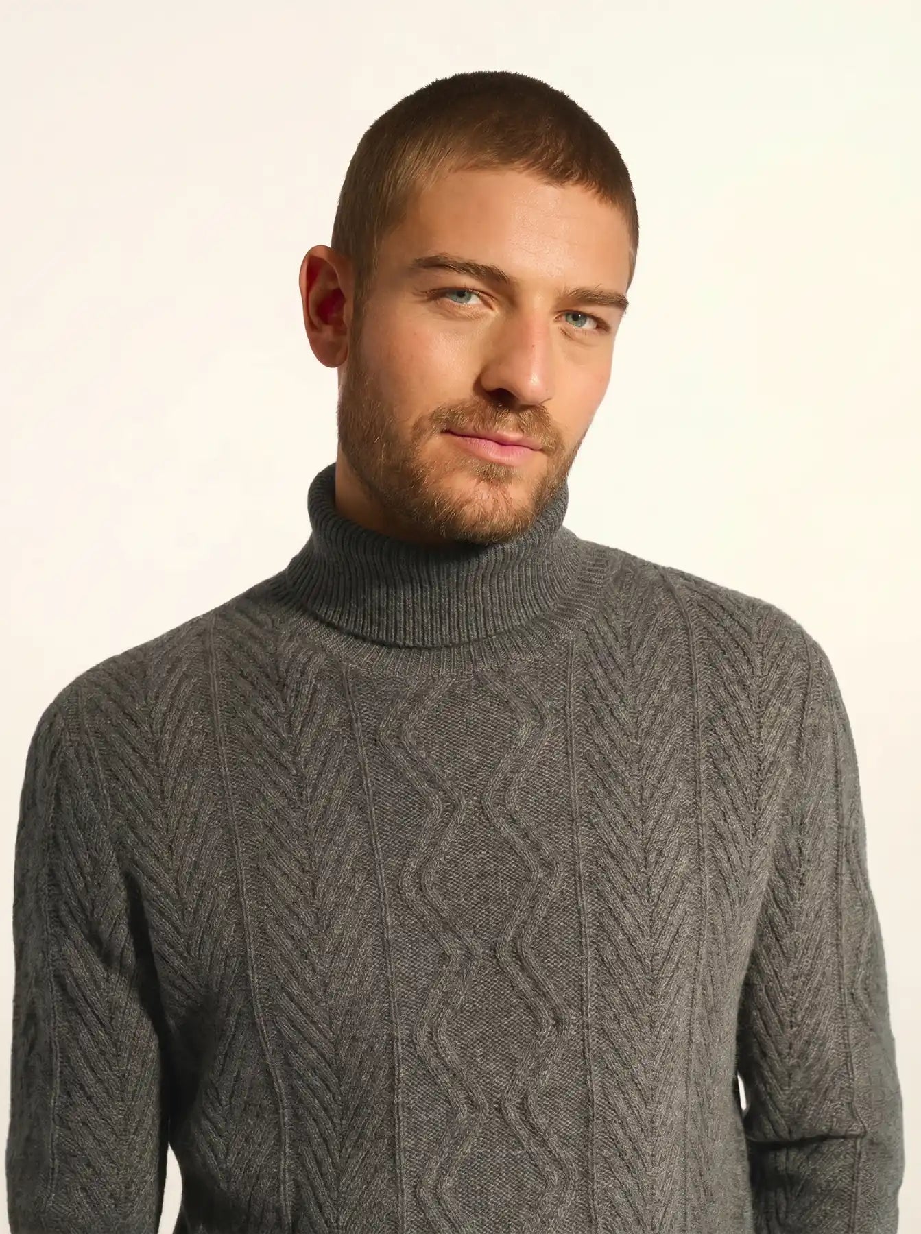 DORJE pullover rollkragen 6-fädig anthrazit meliert