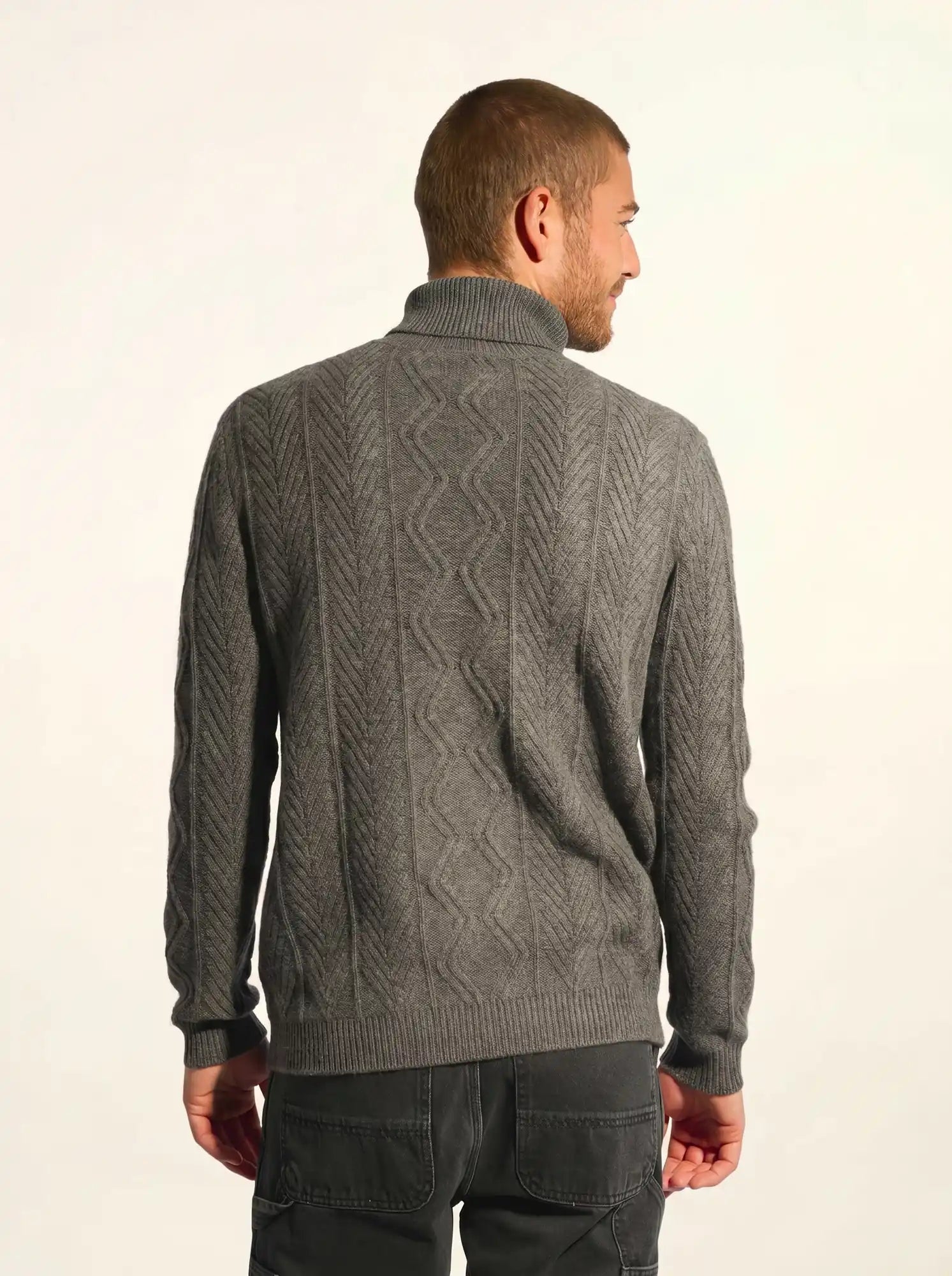 DORJE pullover rollkragen 6-fädig anthrazit meliert