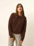 ASSAM pullover rundhalsausschnitt 6-fädig kaffee