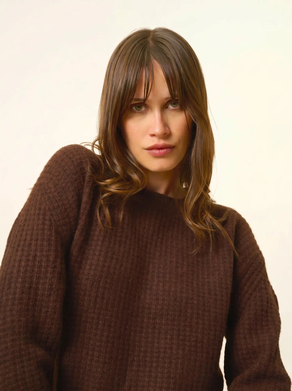 ASSAM pullover rundhalsausschnitt 6-fädig kaffee