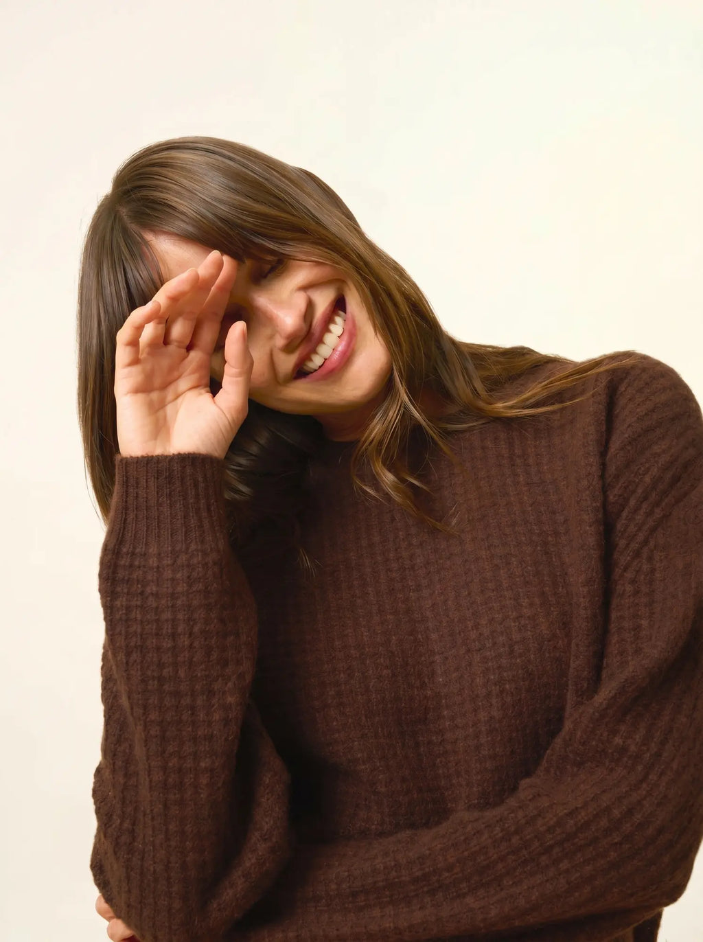 ASSAM pullover rundhalsausschnitt 6-fädig kaffee