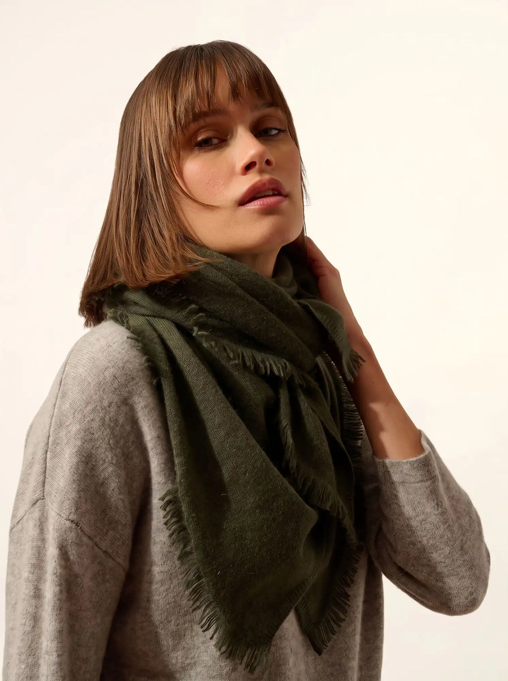 HUACHO schal carrée khaki