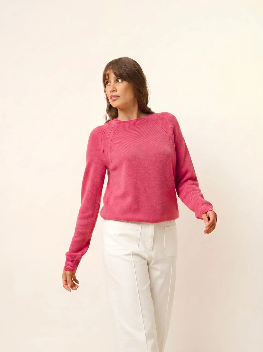 AREQUIPA pullover rundhalsausschnitt 4-fädig fraise