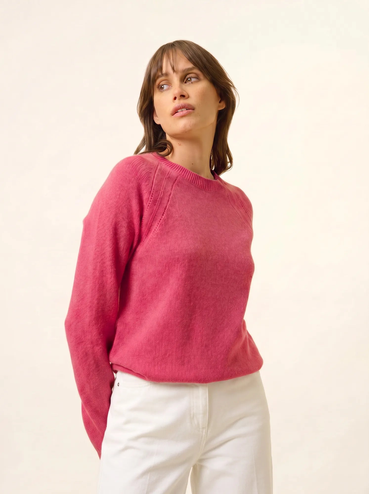 AREQUIPA pullover rundhalsausschnitt 4-fädig fraise