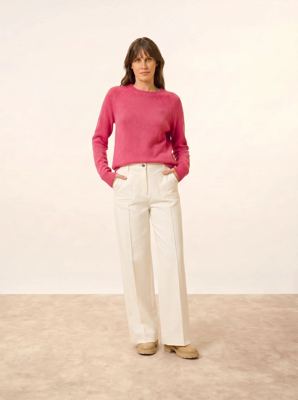 AREQUIPA pullover rundhalsausschnitt 4-fädig fraise