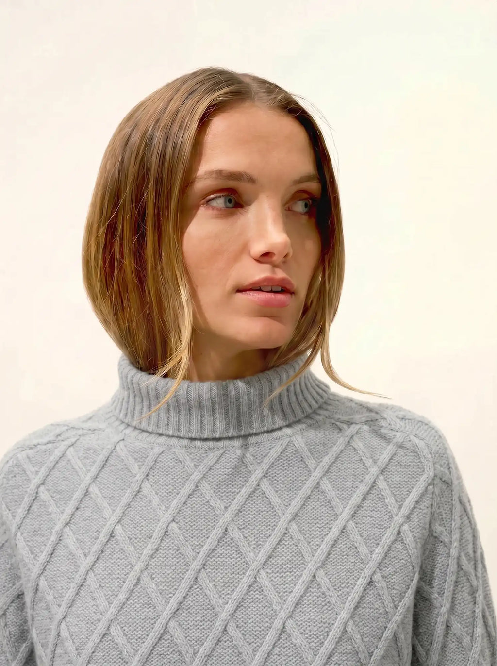 PIURA pull col claudine gris clair chiné