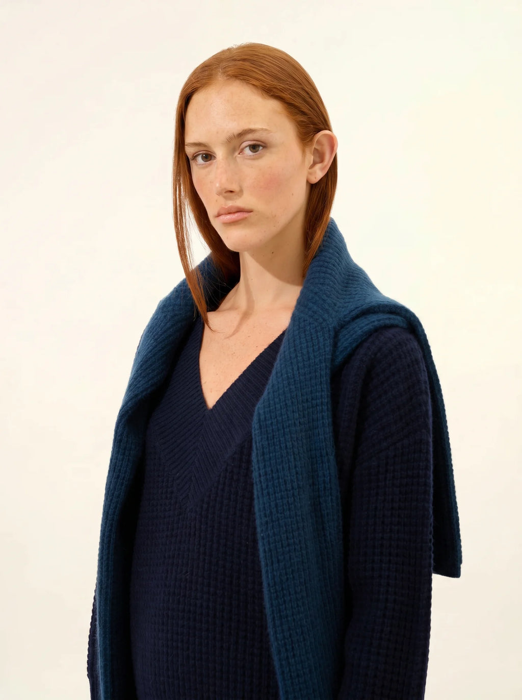TACNA pullover v-ausschnitt 8-fädig marineblau