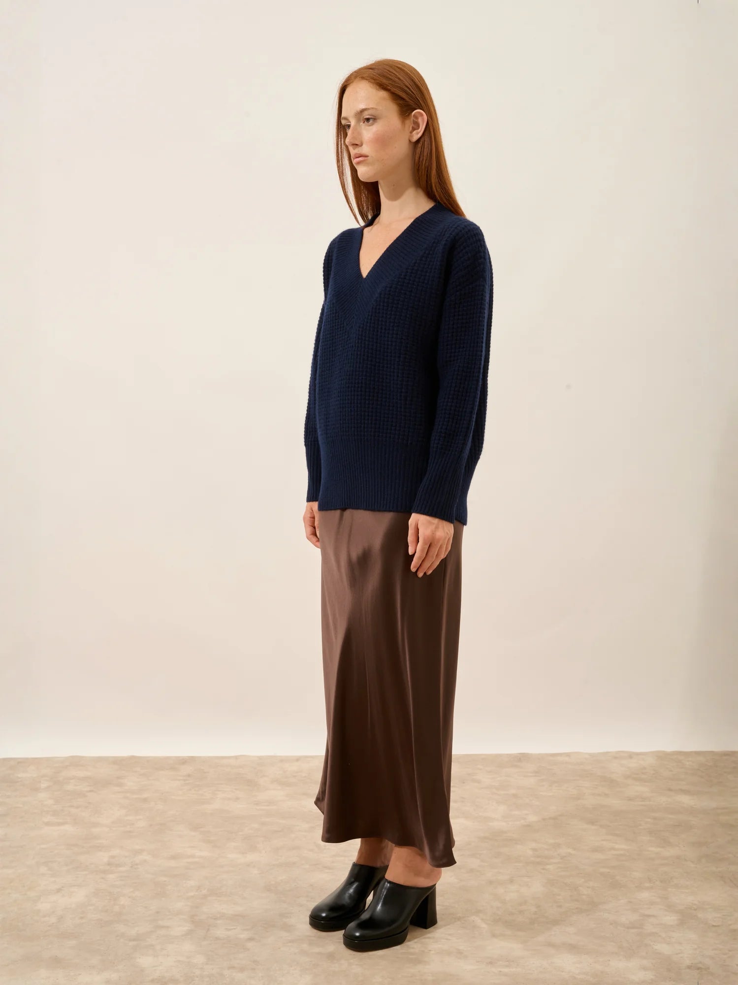 TACNA pullover v-ausschnitt 8-fädig marineblau