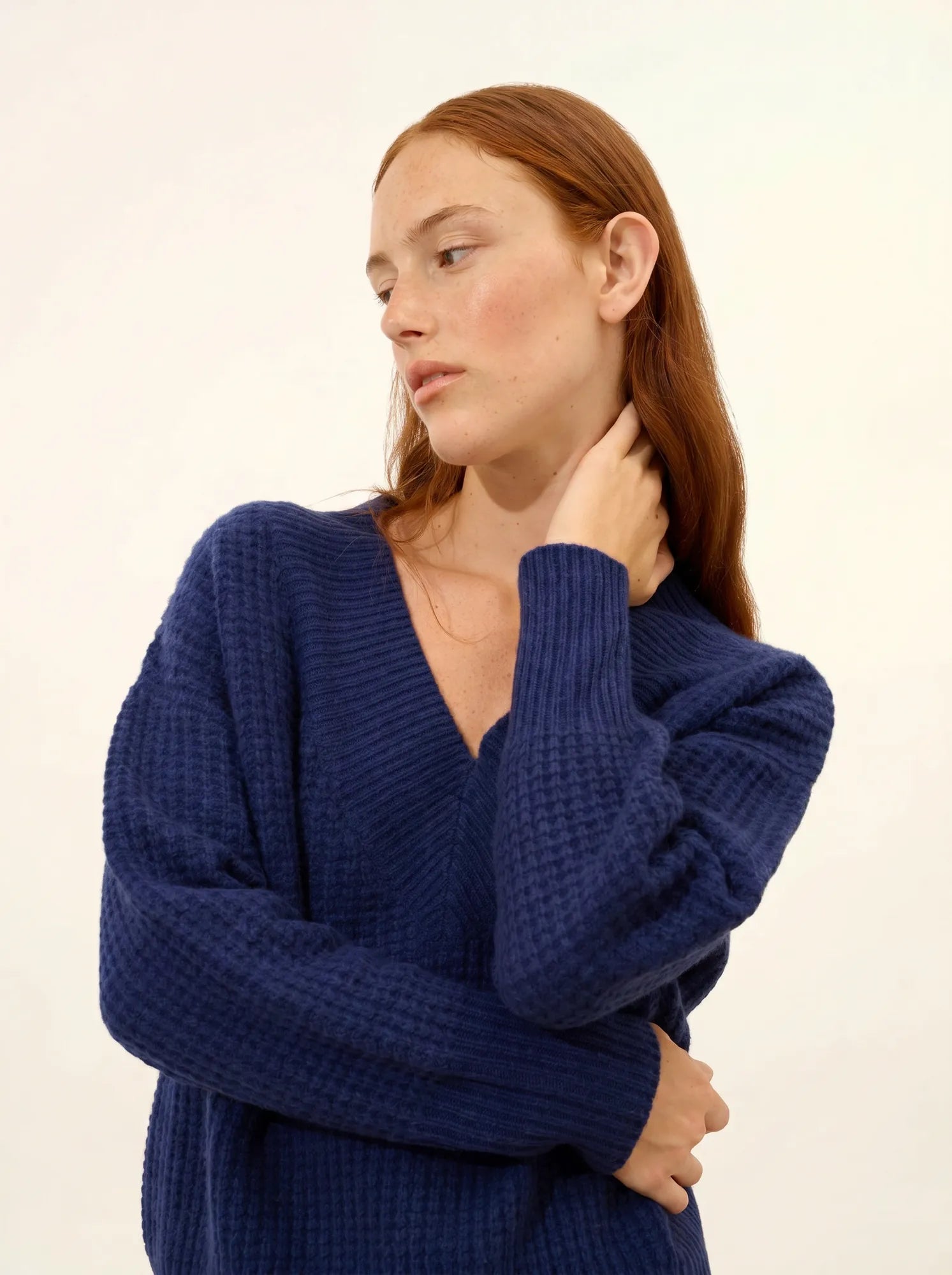 TACNA pullover v-ausschnitt 8-fädig nachtblau