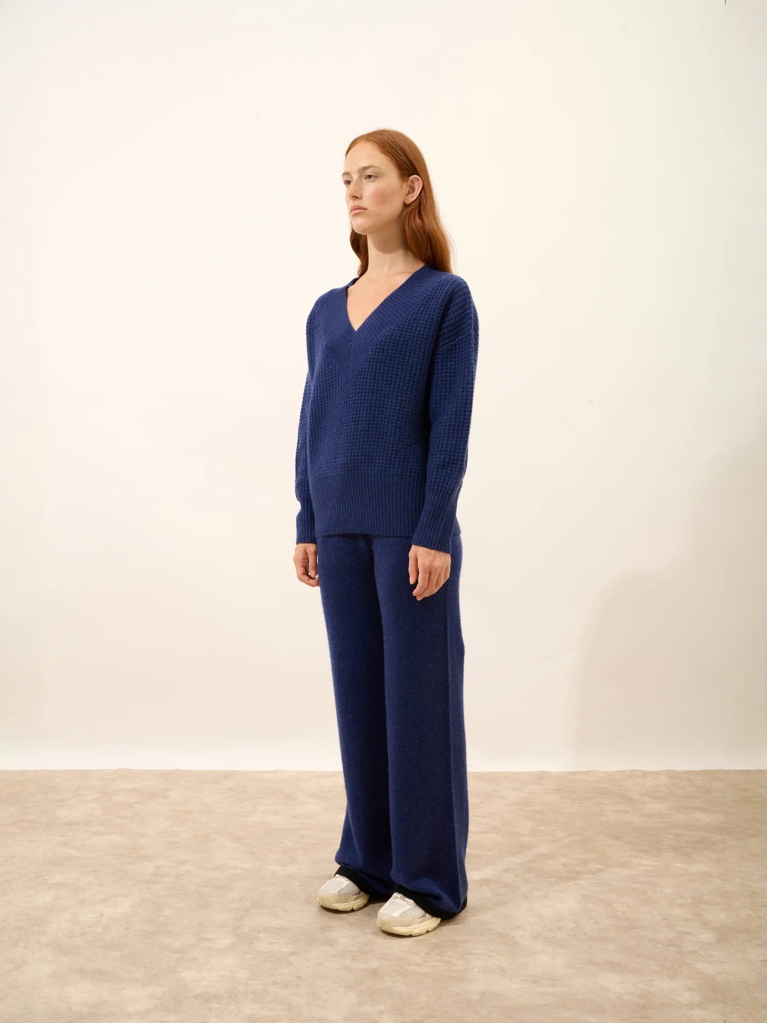 TACNA pullover v-ausschnitt 8-fädig nachtblau