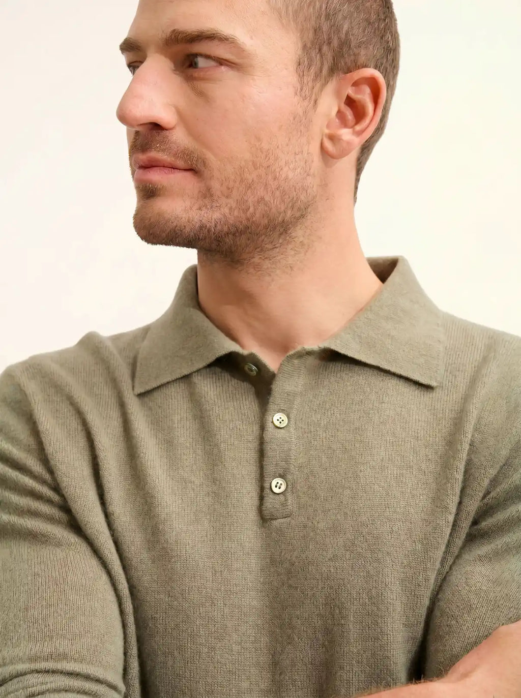 DOUGLAS poloshirt langarm army