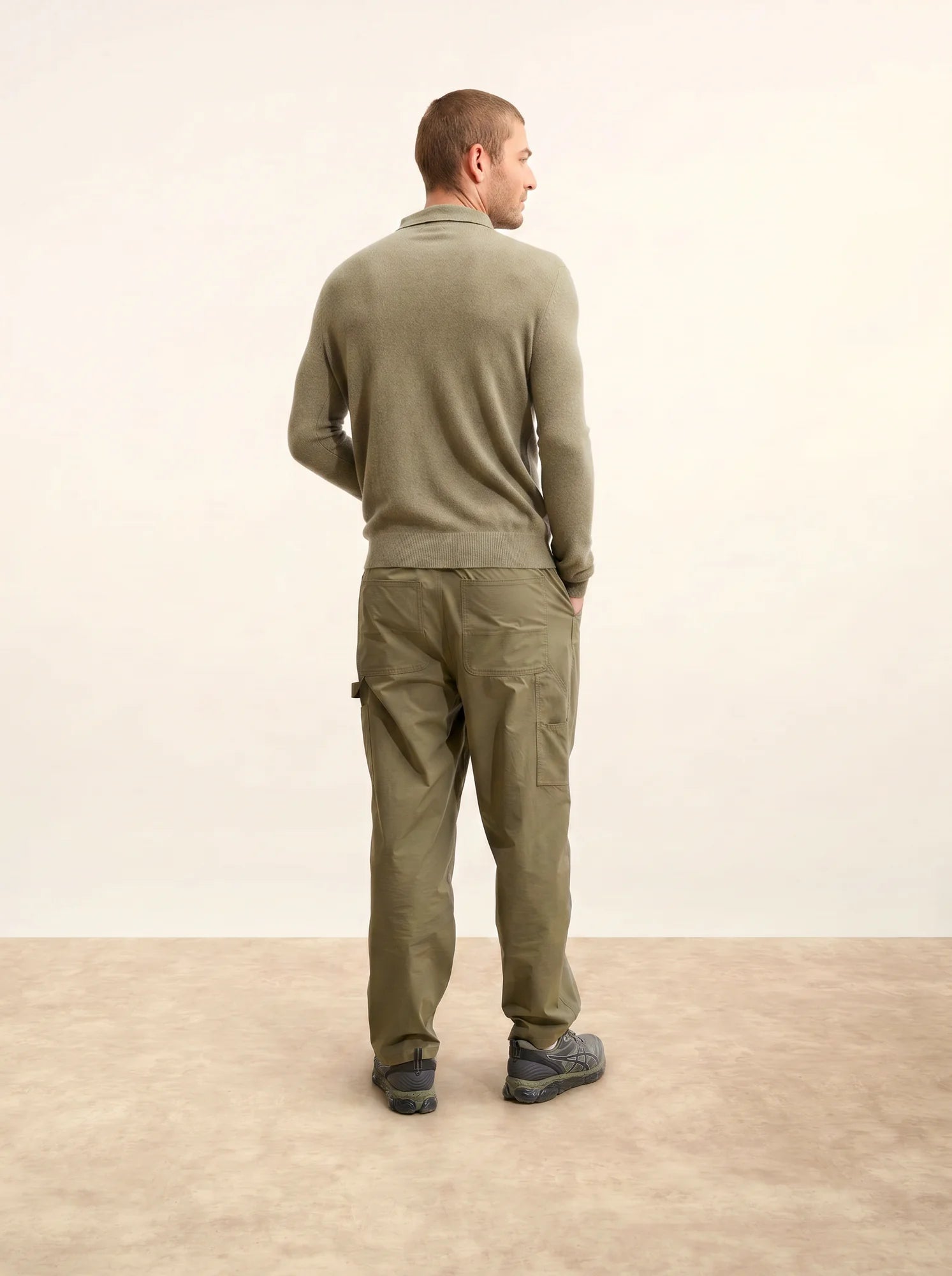 DOUGLAS poloshirt langarm army