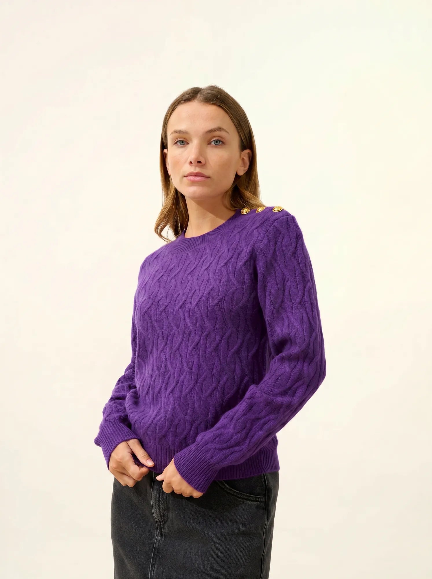 LYND pullover rundhalsausschnitt marine 4-fädig violette
