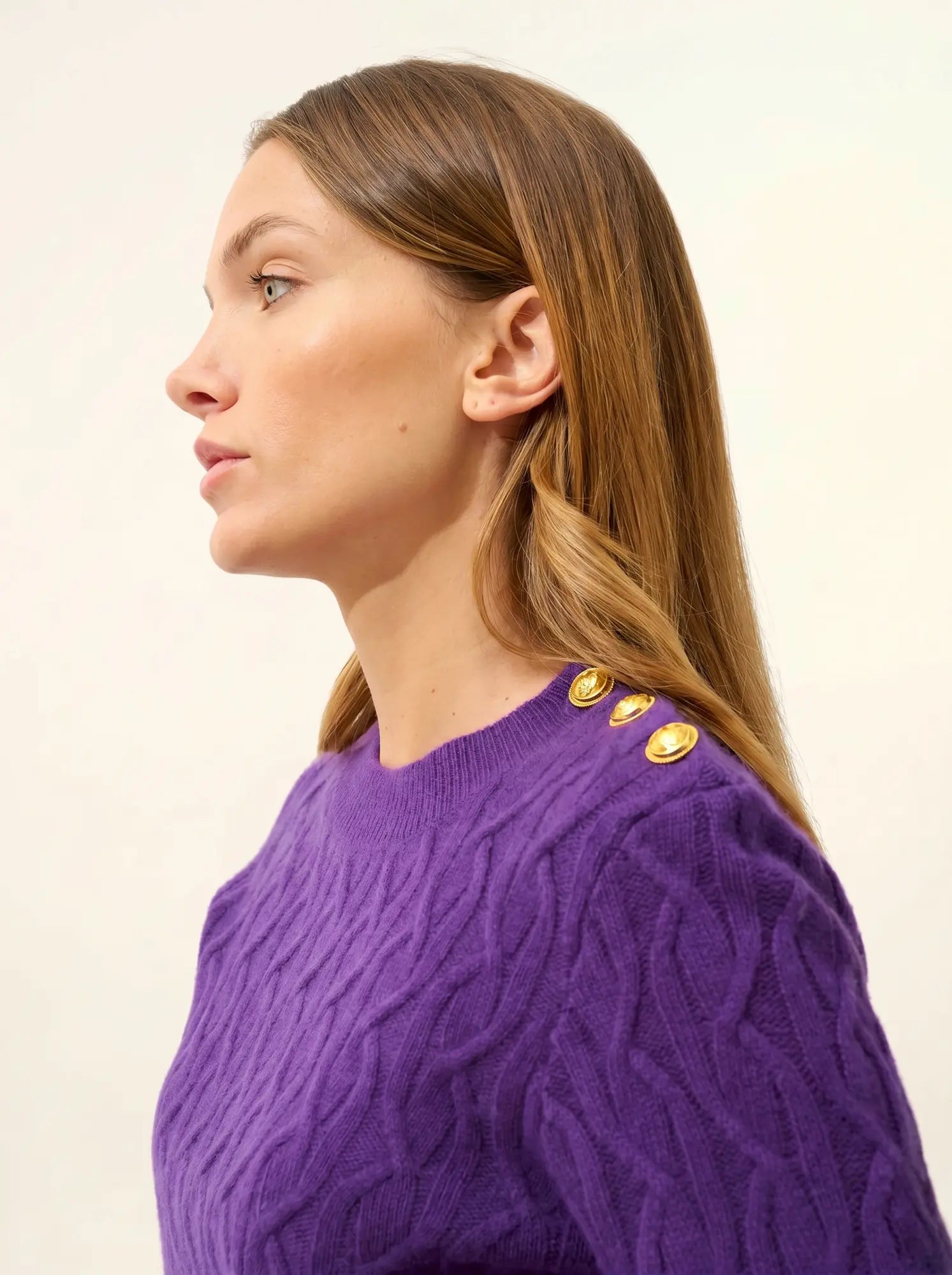 LYND pullover rundhalsausschnitt marine 4-fädig violette