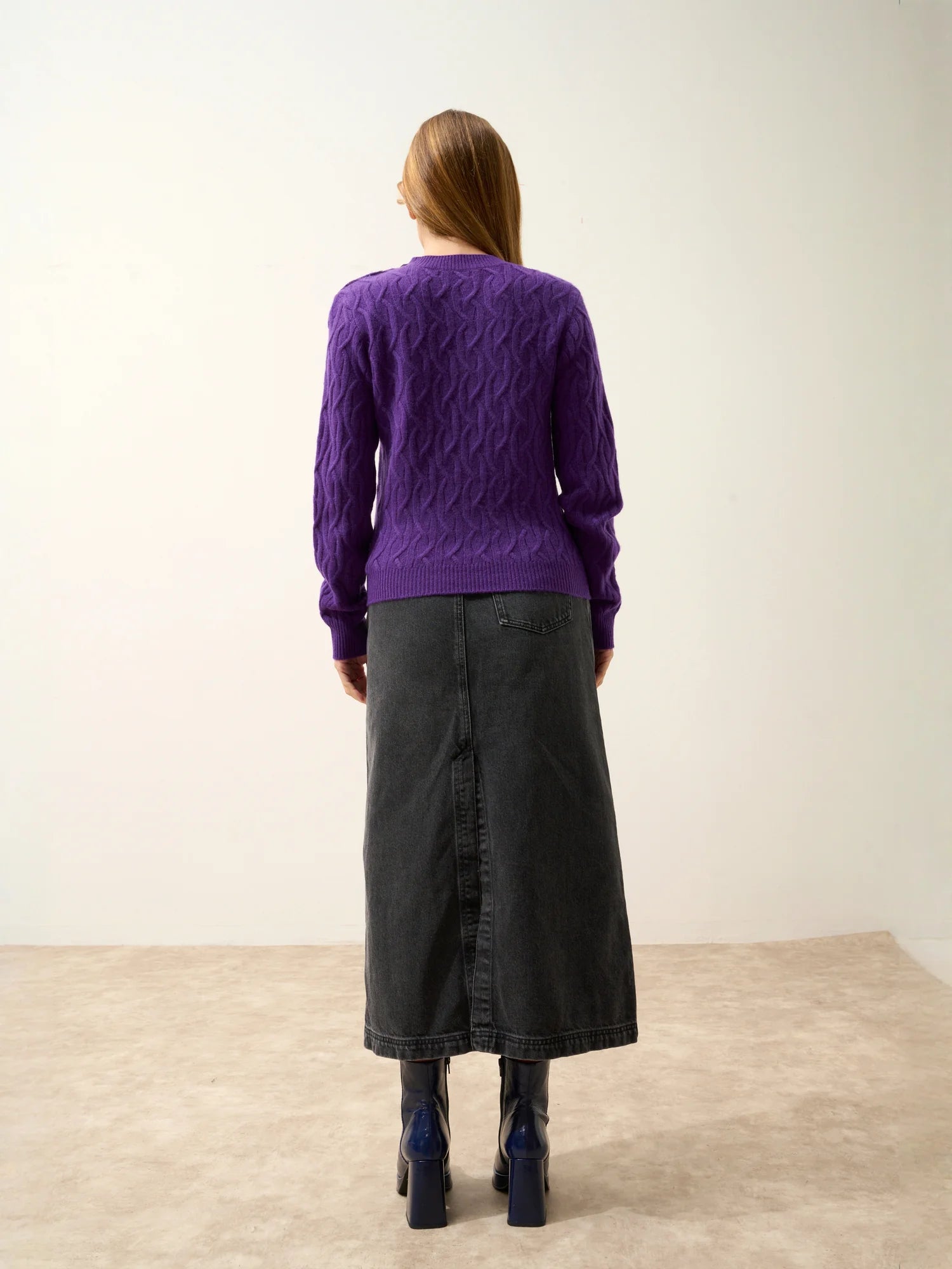 LYND pullover rundhalsausschnitt marine 4-fädig violette