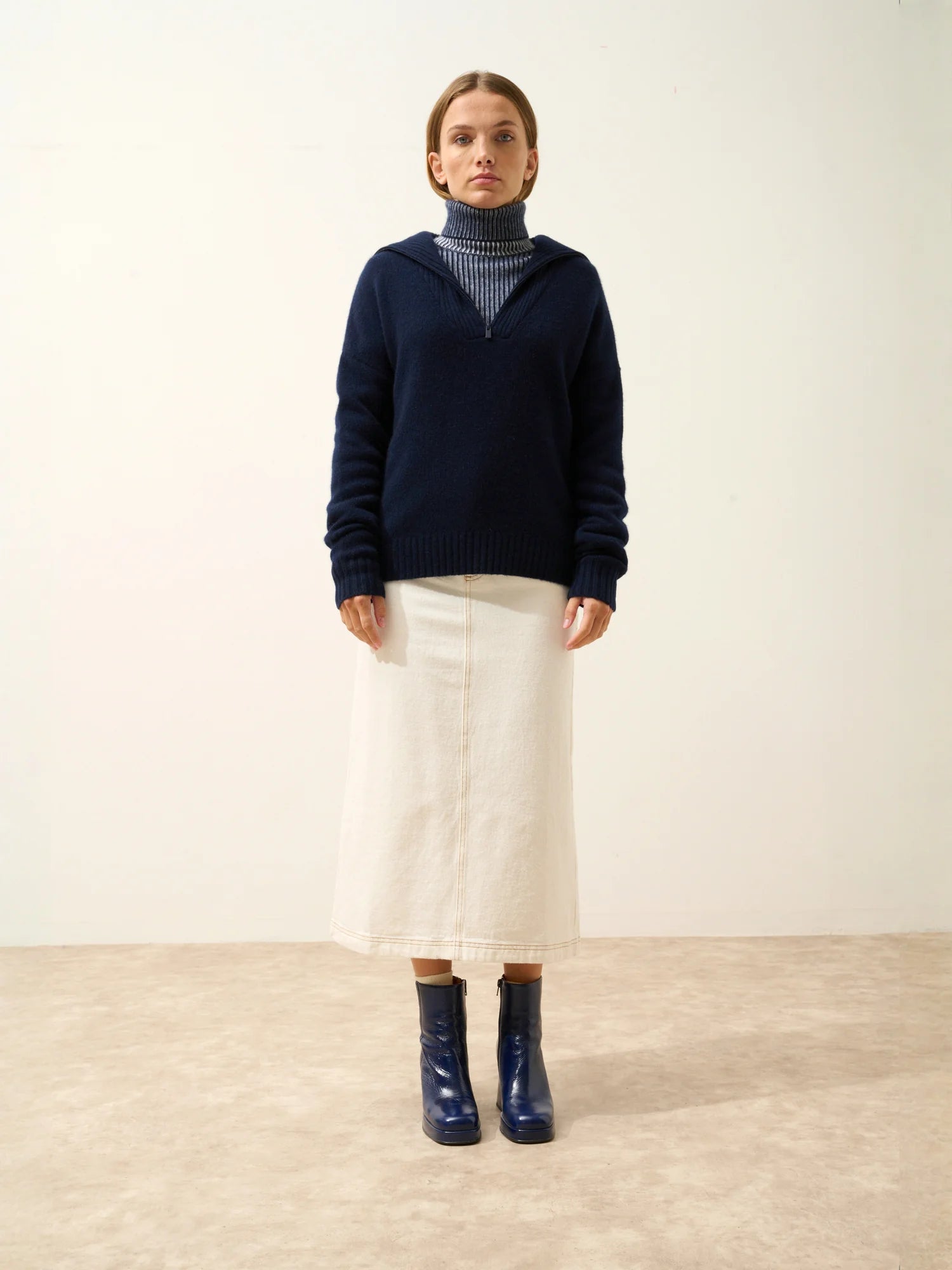 AKAR pullover dockermütze 6-fädig marineblau