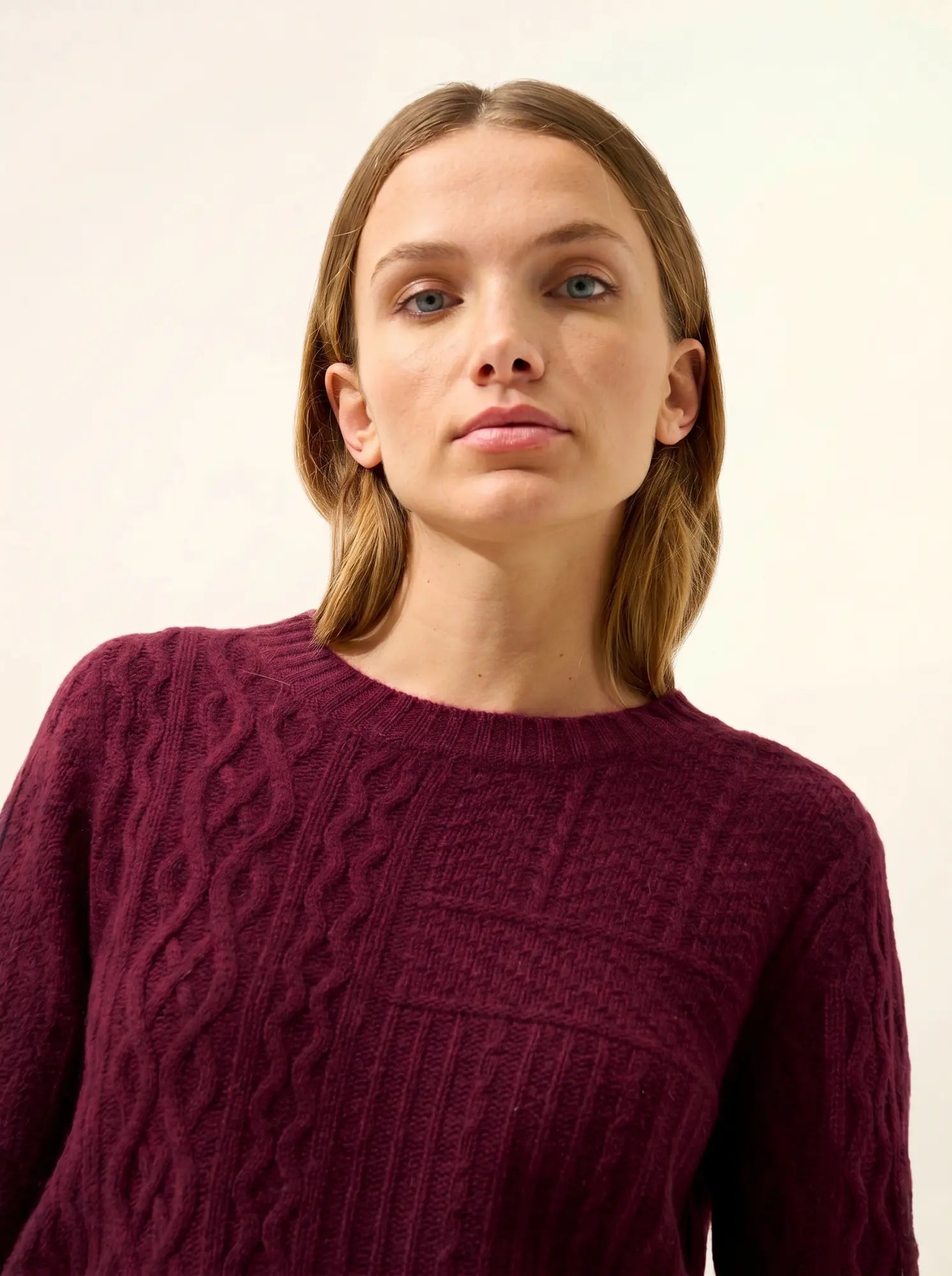 AMALA pullover rundhalsausschnitt 6-fädig mûre