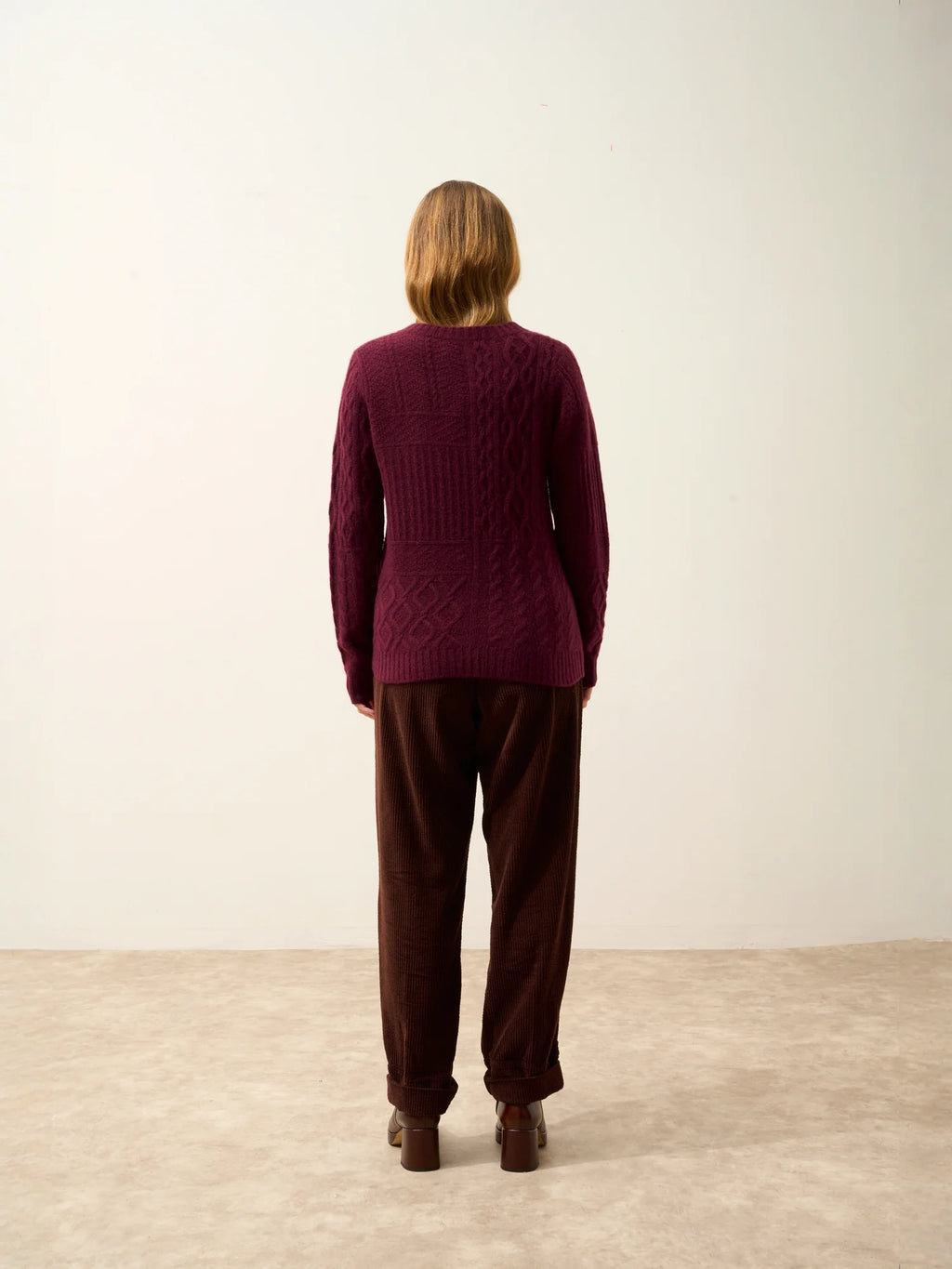 AMALA pullover rundhalsausschnitt 6-fädig mûre