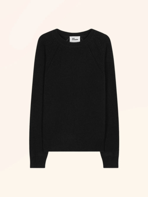AREQUIPA pull col rond 4 fils noir