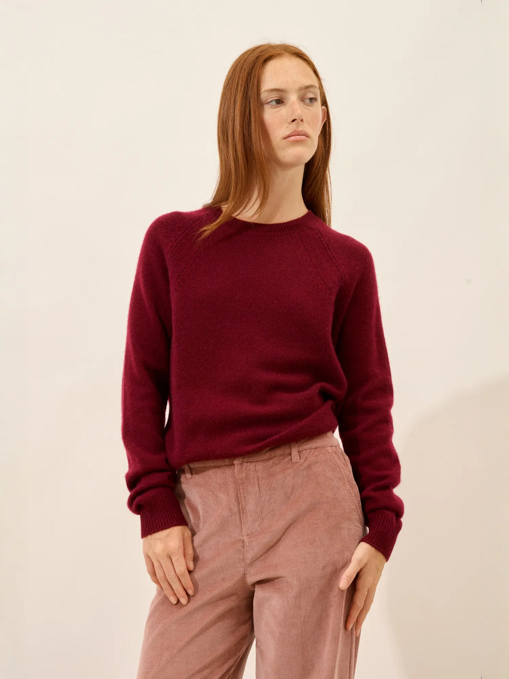 AREQUIPA pullover rundhalsausschnitt 4-fädig bordeaux