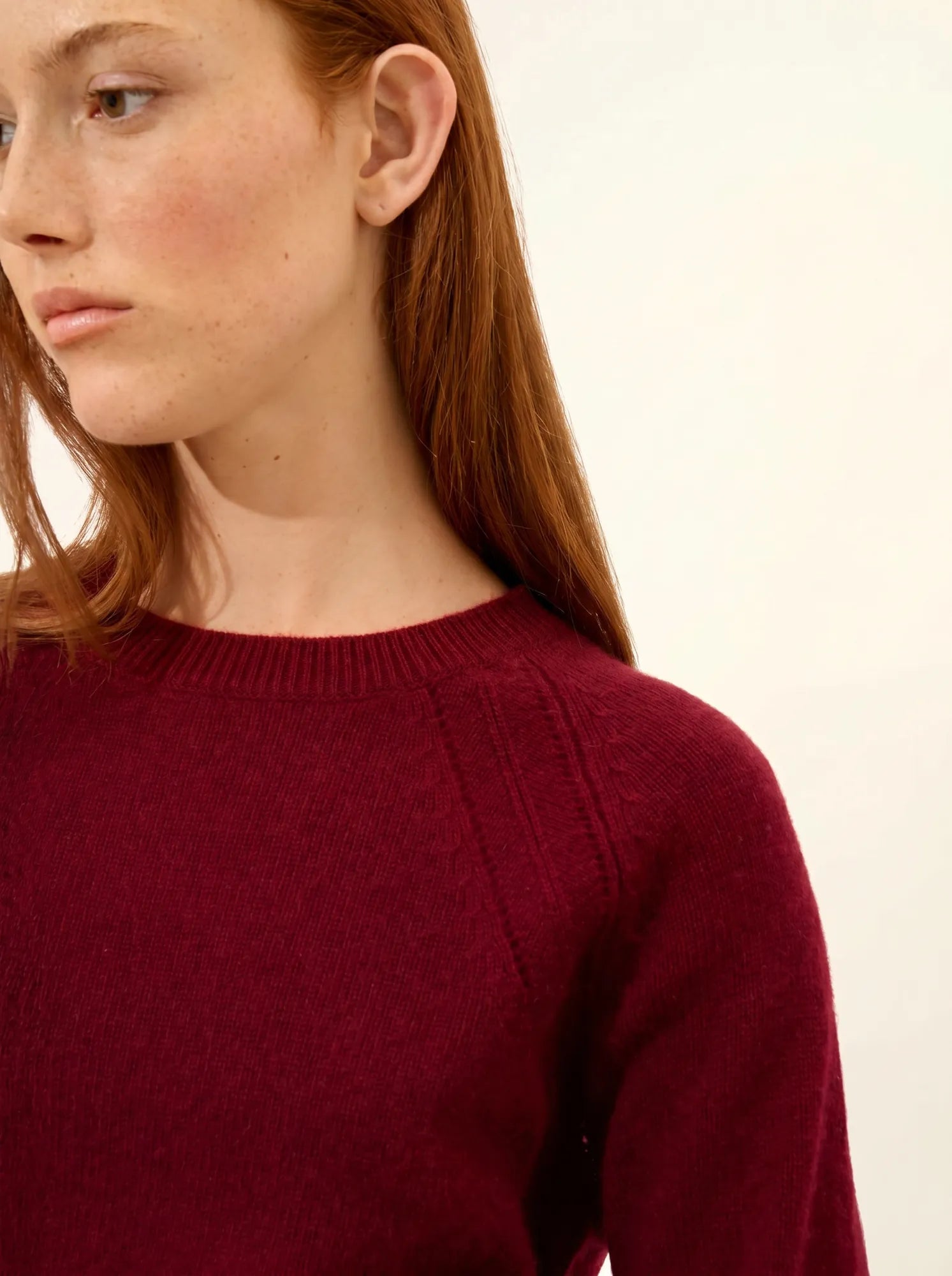 AREQUIPA pullover rundhalsausschnitt 4-fädig bordeaux