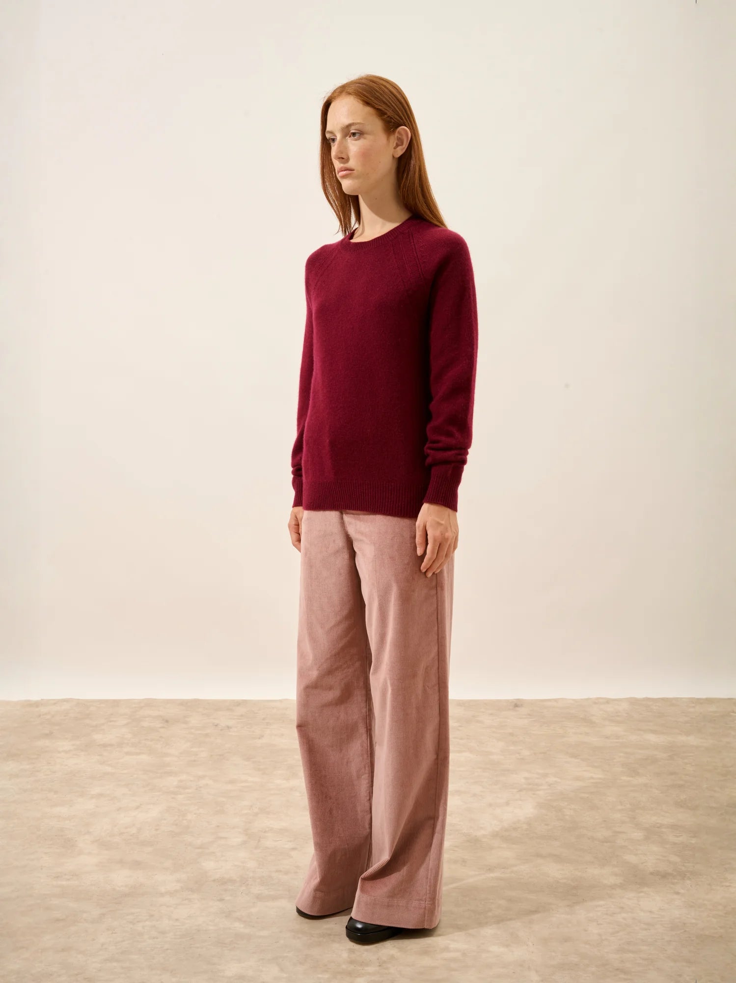 AREQUIPA pullover rundhalsausschnitt 4-fädig bordeaux