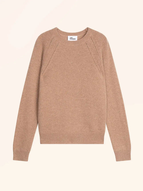 AREQUIPA pull col rond 4 fils camel chiné