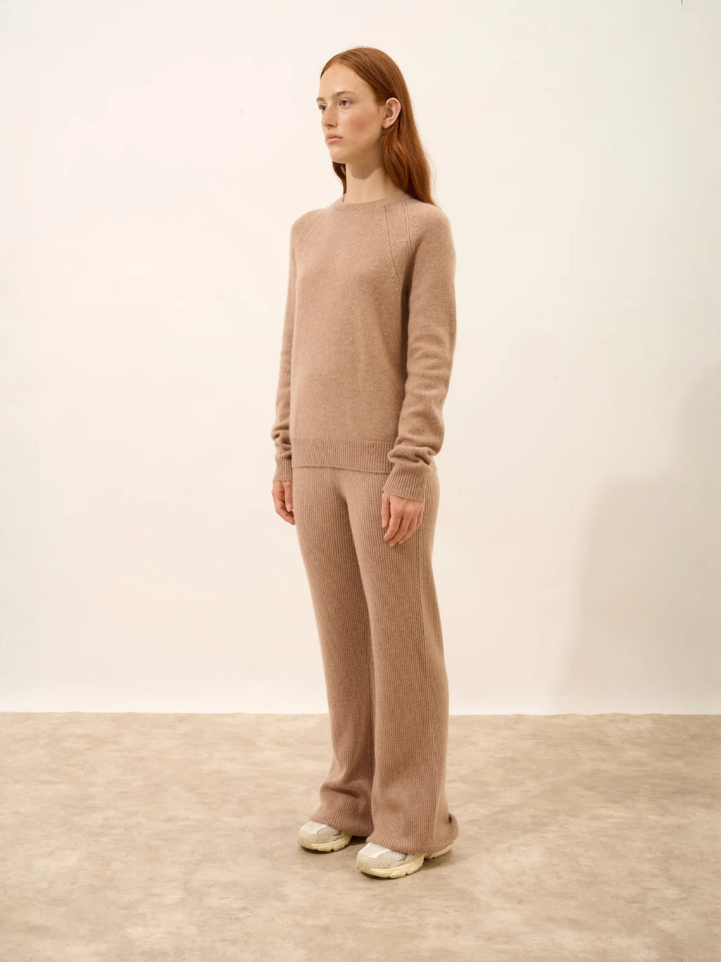 AREQUIPA pullover rundhalsausschnitt 4-fädig camel meliert
