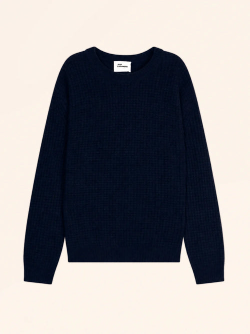 ASSAM pull col rond 6 fils bleu marine