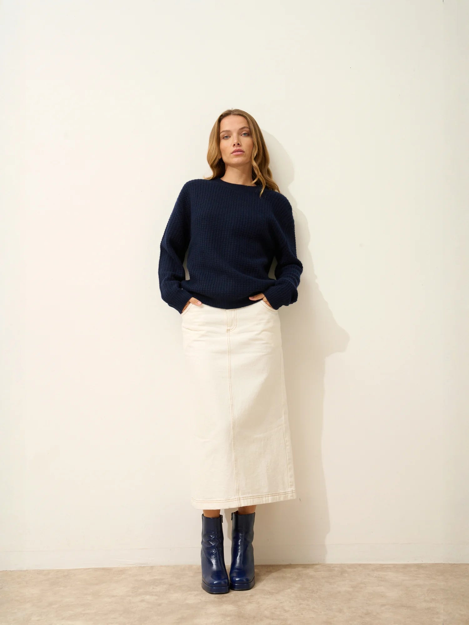 ASSAM pullover rundhalsausschnitt 6-fädig marineblau