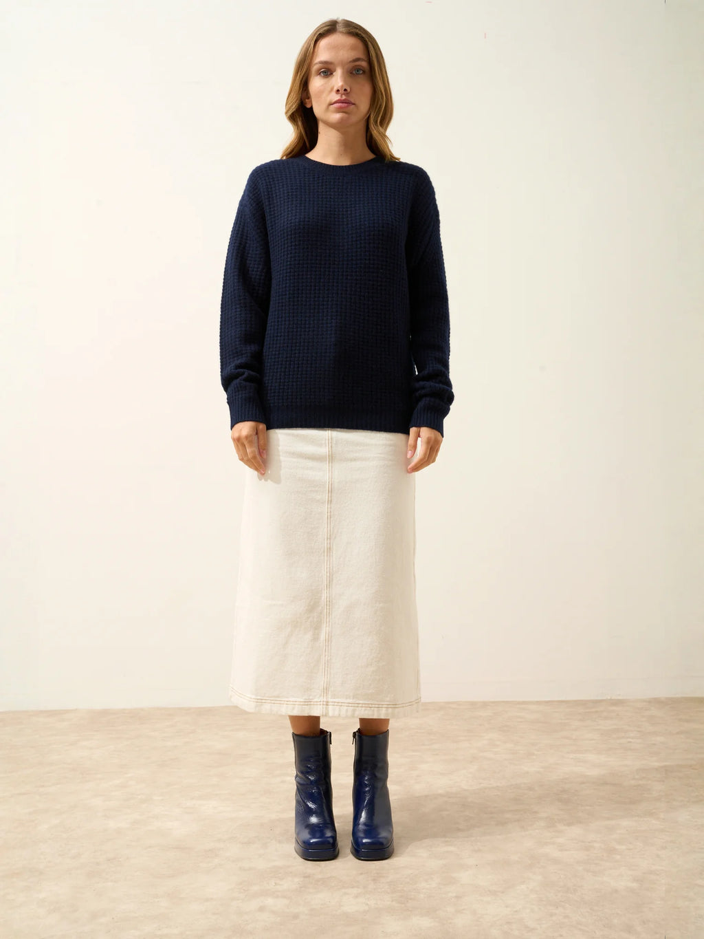 ASSAM pullover rundhalsausschnitt 6-fädig marineblau