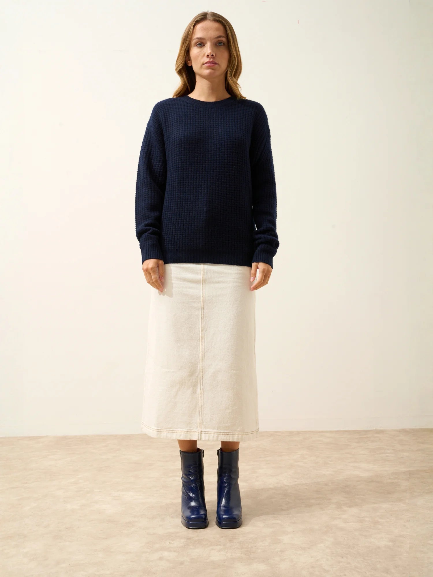 ASSAM pullover rundhalsausschnitt 6-fädig marineblau