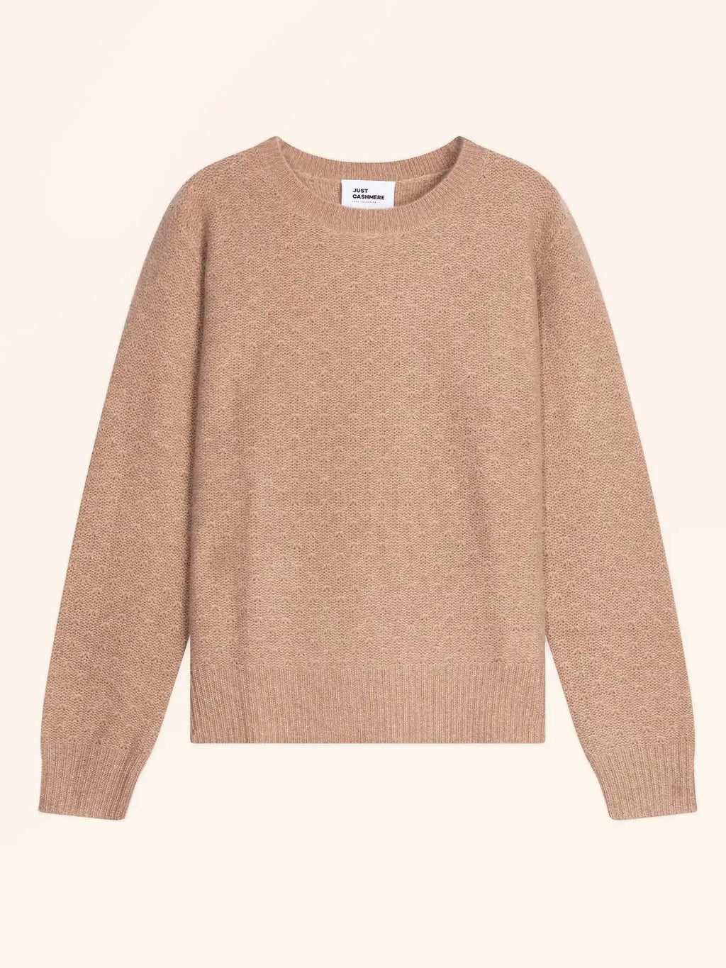 CETAN pullover rundhalsausschnitt 6-fädig camel meliert
