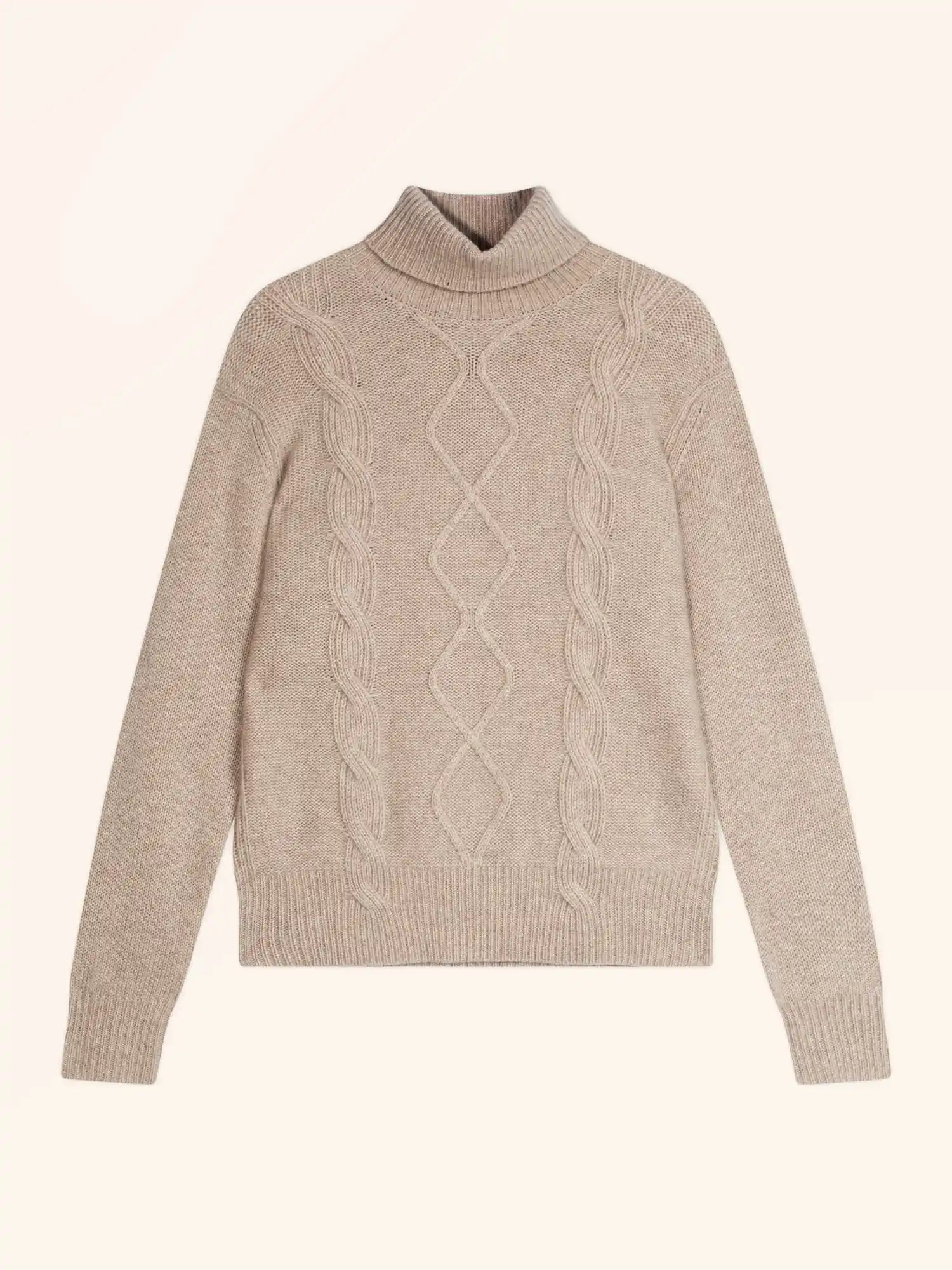 DOLMA pullover rollkragen 6-fädig camel hell meliert