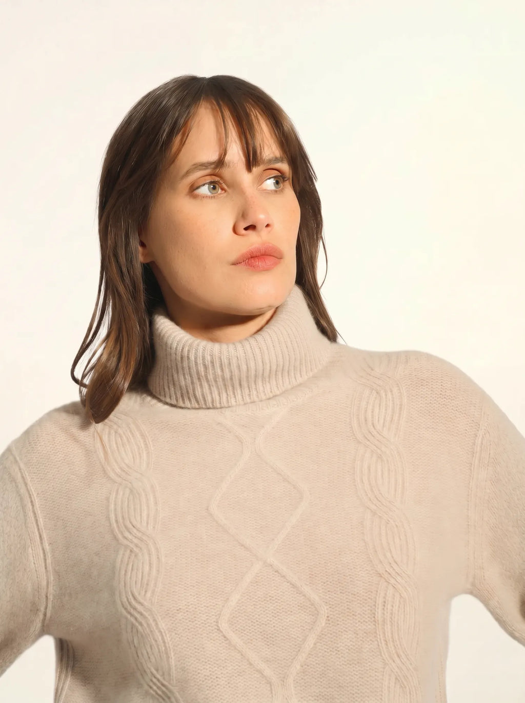 DOLMA pullover rollkragen 6-fädig camel hell meliert