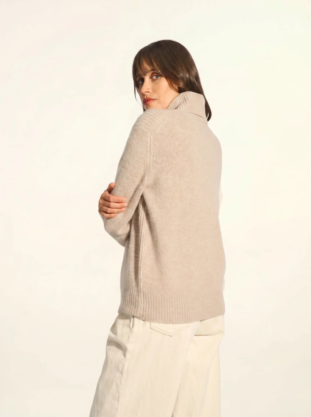 DOLMA pullover rollkragen 6-fädig camel hell meliert