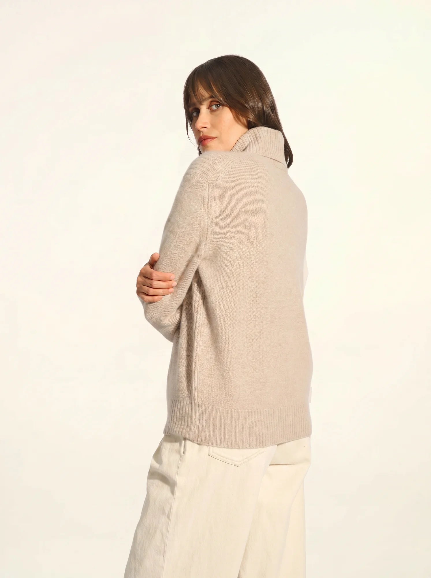DOLMA pullover rollkragen 6-fädig camel hell meliert