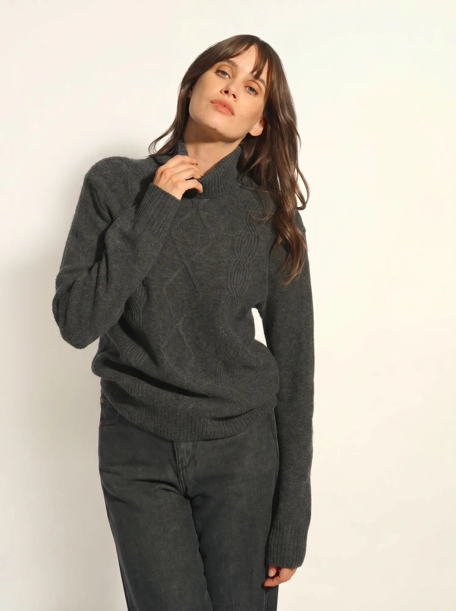DOLMA pullover rollkragen 6-fädig carbone meliert