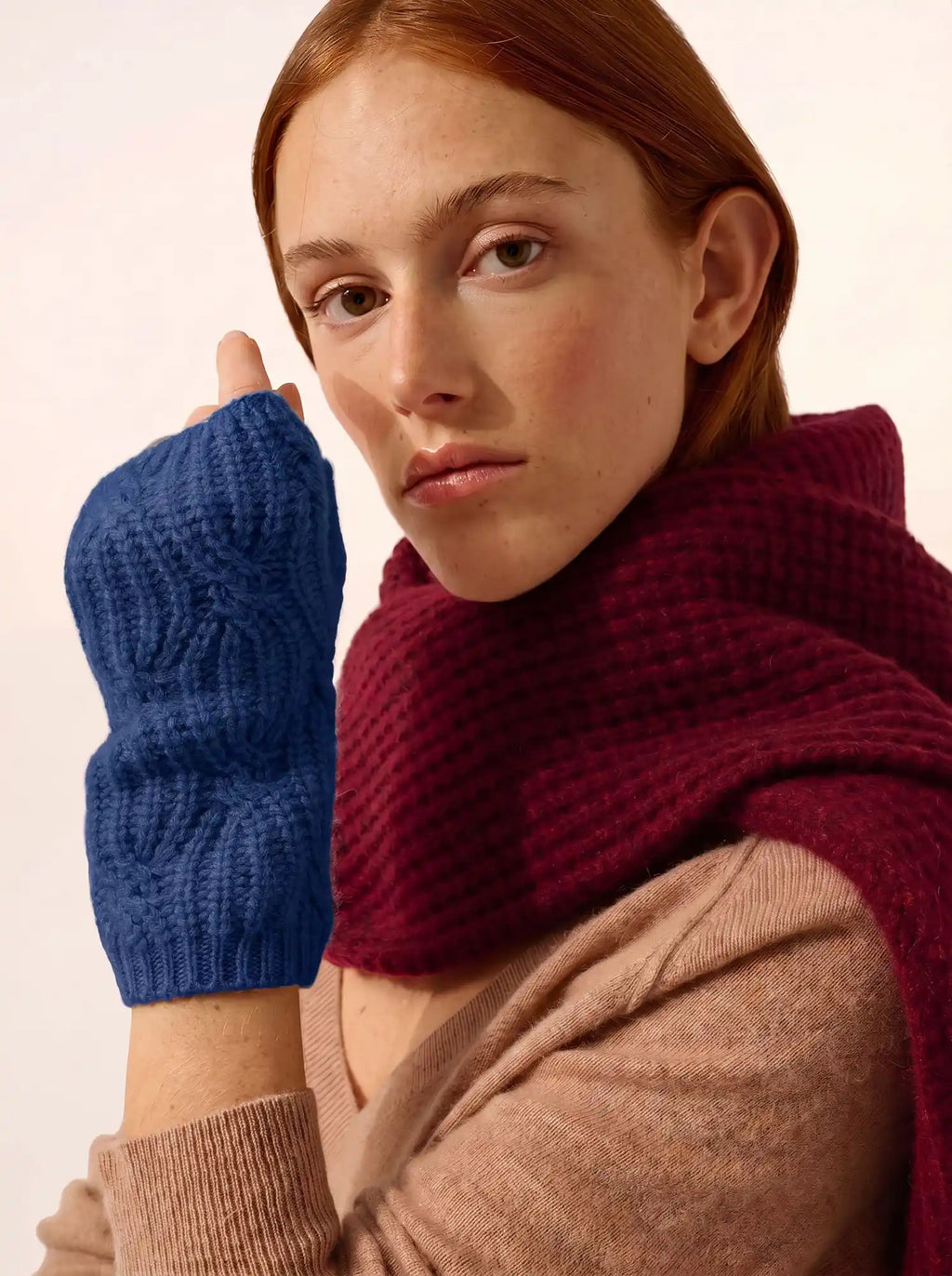 BALE fingerlose handschuhe 6-fädig ultramarin