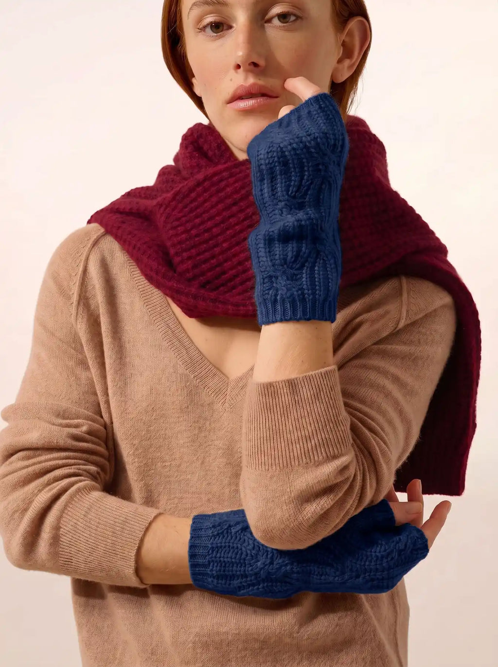 BALE fingerlose handschuhe 6-fädig ultramarin