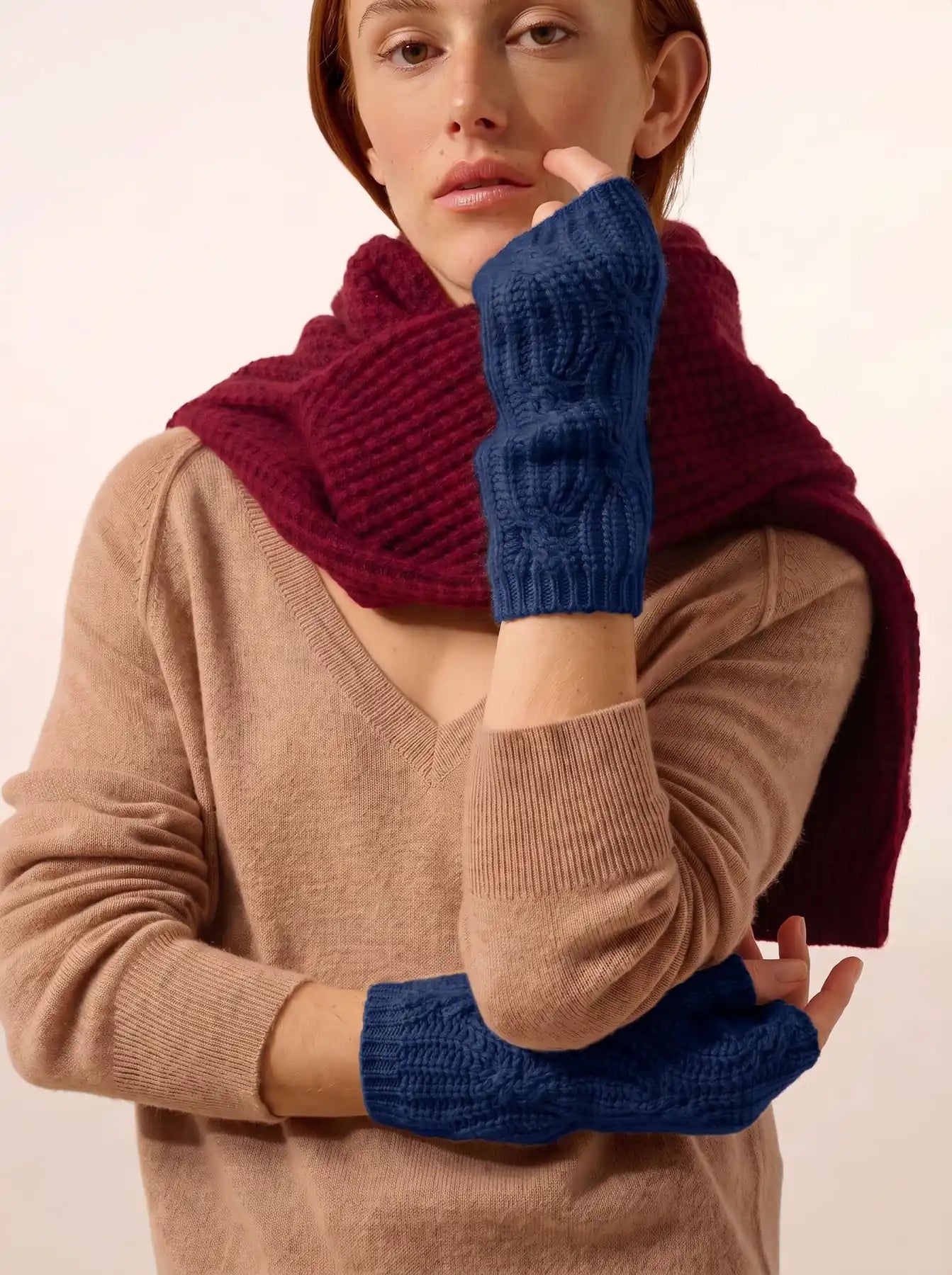BALE fingerlose handschuhe 6-fädig ultramarin