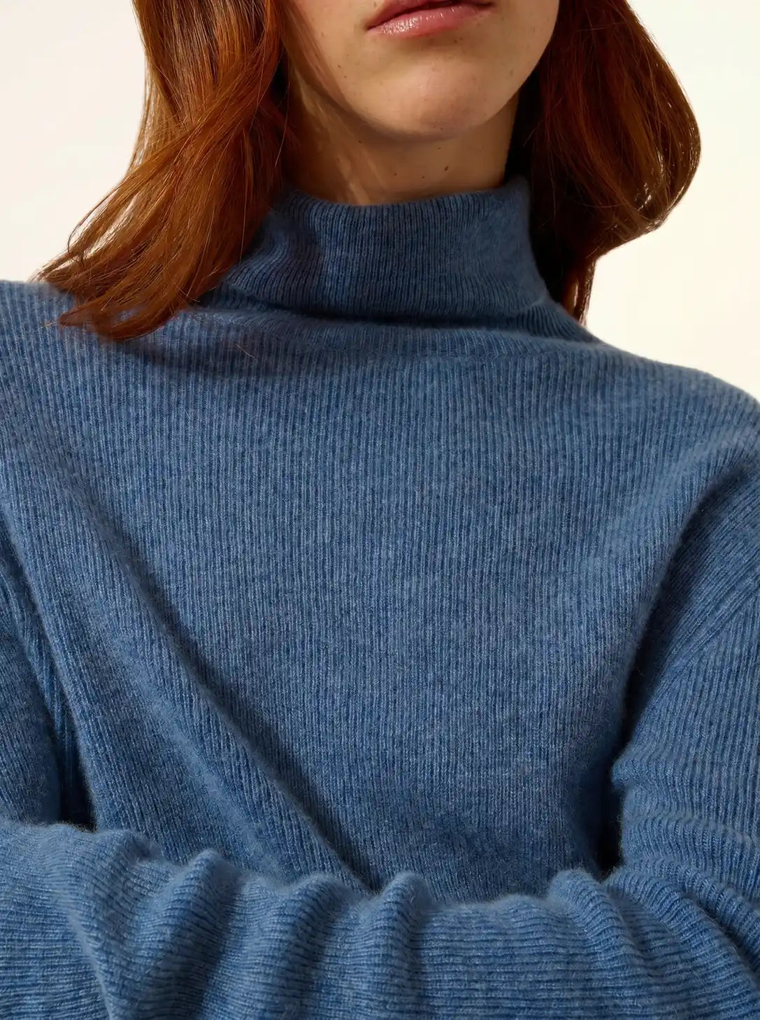 LANAIS pullover rollkragen blau denim
