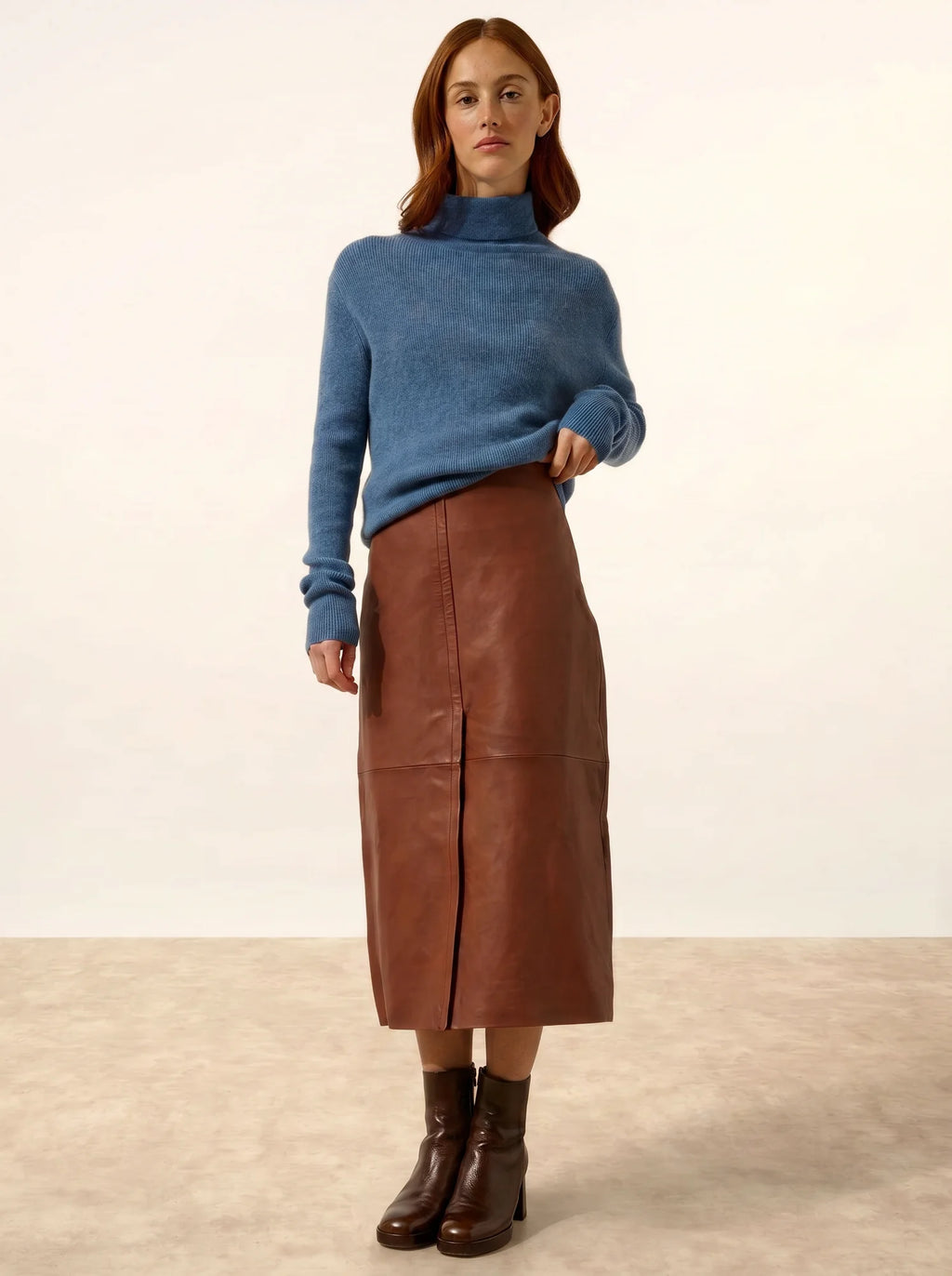 LANAIS pullover rollkragen blau denim