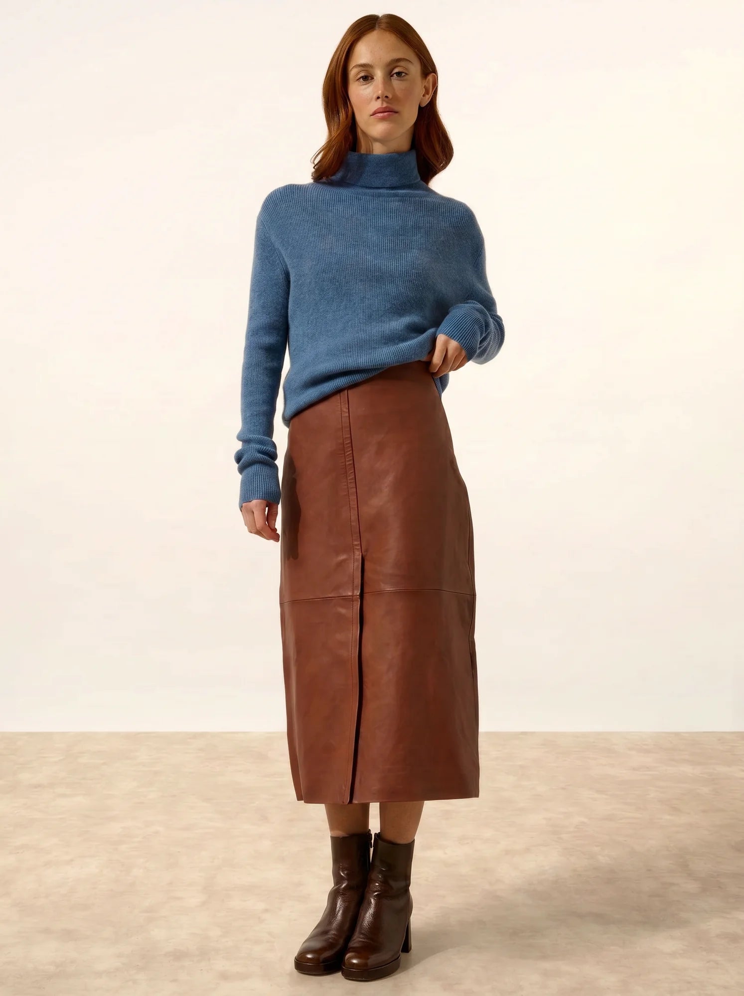 LANAIS pullover rollkragen blau denim